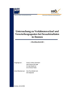 Decklbatt des Abschlussberichtes zu Verfahrensablauf und Verurteilungsquoten bei Sexualstraftaten in Bremen 